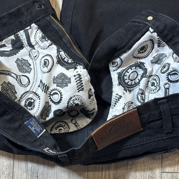 Harley-Davidson Biker Blues Black Denim Jeans Size 16 - Picture 6 of 12